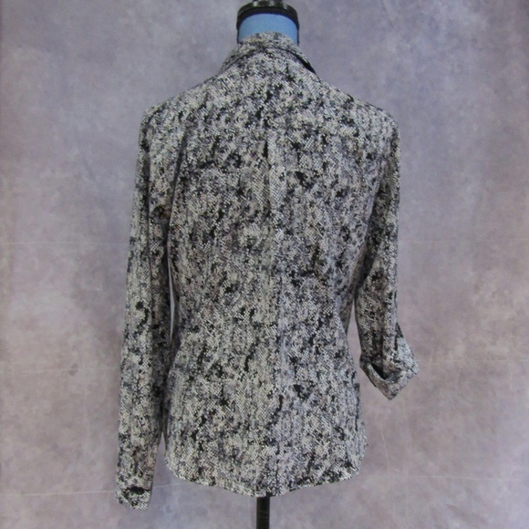 Dana Buchman Python Snake Print Blouse Size M - Picture 3 of 5